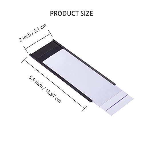 Eeoyu Magnetic Label Holders with Magnets Magnetic Data Card Holders with Clear Plastic Protectors for Metal Shelf, Whiteboard, Set of 30 (2 x 5.5 Inch) - Image 2