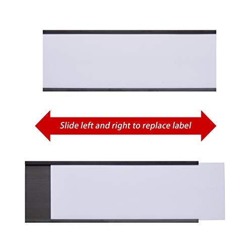 Eeoyu Magnetic Label Holders with Magnets Magnetic Data Card Holders with Clear Plastic Protectors for Metal Shelf, Whiteboard, Set of 30 (2 x 5.5 Inch) - Image 4