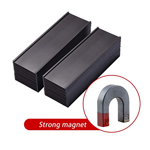 Eeoyu Magnetic Label Holders with Magnets Magnetic Data Card Holders with Clear Plastic Protectors for Metal Shelf, Whiteboard, Set of 30 (2 x 5.5 Inch) - Image 3