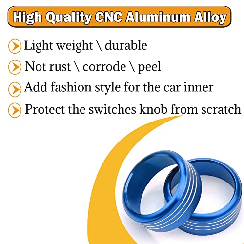 Bentolin for Subaru AC Knob Cover Accessory Center Console Switch Volume Temp Control Button Ring Trim Compatible with Forester 2014-2018, Crosstrek XV 2013-2017,Impreza 2014-2016,WRX/STi 2015-2020 Blue 3 PCS - Image 4