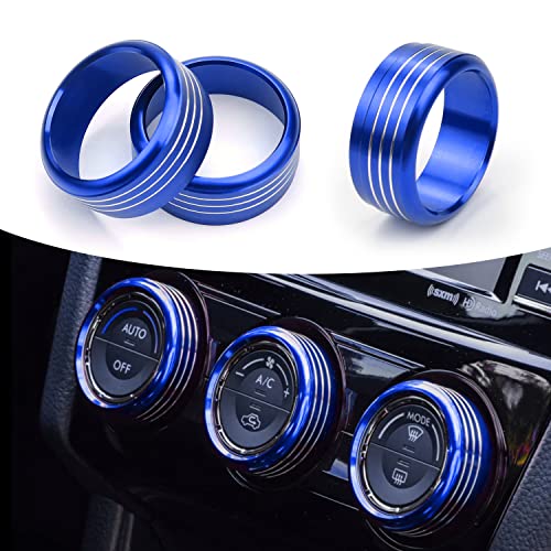Bentolin for Subaru AC Knob Cover Accessory Center Console Switch Volume Temp Control Button Ring Trim Compatible with Forester 2014-2018, Crosstrek XV 2013-2017,Impreza 2014-2016,WRX/STi 2015-2020 Blue 3 PCS - Image 1