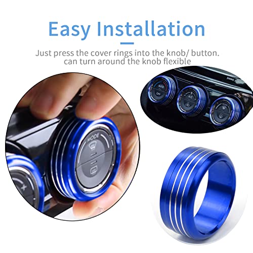 Bentolin for Subaru AC Knob Cover Accessory Center Console Switch Volume Temp Control Button Ring Trim Compatible with Forester 2014-2018, Crosstrek XV 2013-2017,Impreza 2014-2016,WRX/STi 2015-2020 Blue 3 PCS - Image 5