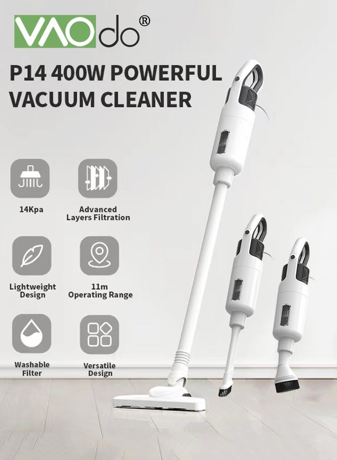 VAOdo Wired Vacuum Lightweight Cleaner  2-Speed Power Suction  3-in-1 Handheld  for Hardwood Floor  Carpet & Pet Hair White - Image 5