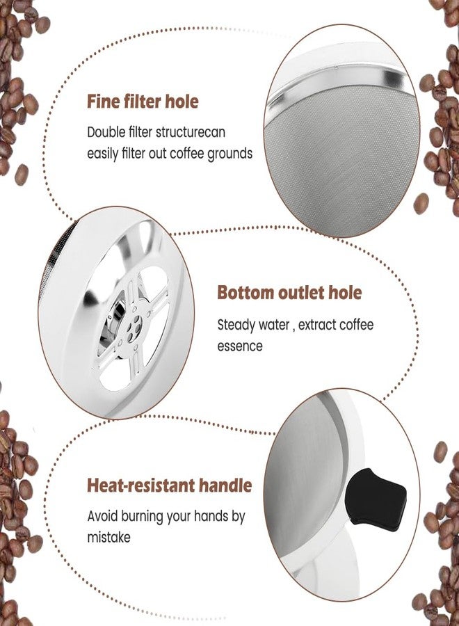 Ranjaner Pour Over Coffee Dripper with Cleaning Brush, Stainless Steel Cone Coffee Filter Fine Mesh Double Layer, Paperless Reusable Coffee Filter, Drip Cone Brew Coffee Strainer(SIZE:Small) - Image 3