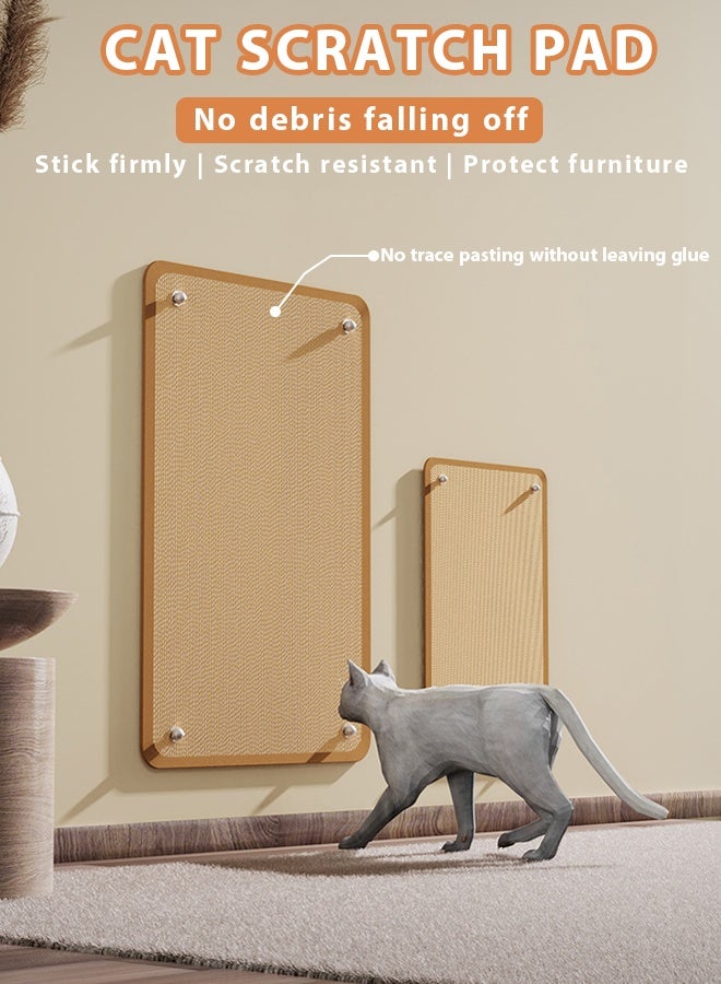 Generic Pet Cat Scratcher Board Durable Cat Scratching Pad, Wall Cat Scratcher Mat - Sisal Cat Scratching Pad for Indoor Cats Kitten，Equipped with an open hole traceless adhesive cat scratch pad, Cat Scratching Pad & Lounge, Cat Grinding Claw,60*40cmReinstallable Furniture Protector  - Image 1