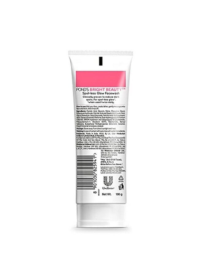 Pond's Bright Beauty Spotless Glow Face Wash With Vitamins Removes Dead Skin Cells & Dark Spots Double Brightness Action All Skin Types 100G  - Image 3