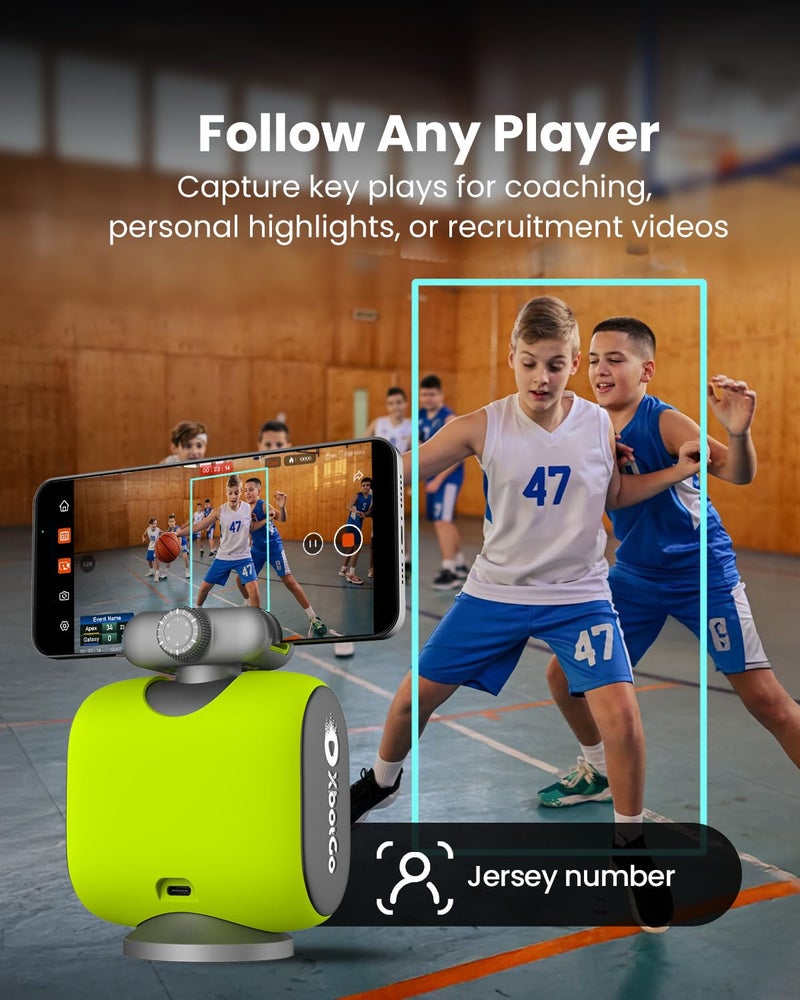 XbotGo Chameleon AI Auto Sports Action Camera - 4K 60FPS Soccer Camera and Basketball Tracking Camera for Team Sports, Live Streaming, No Subscription, Works with iOS & Android (Lava Graphite) - Image 3