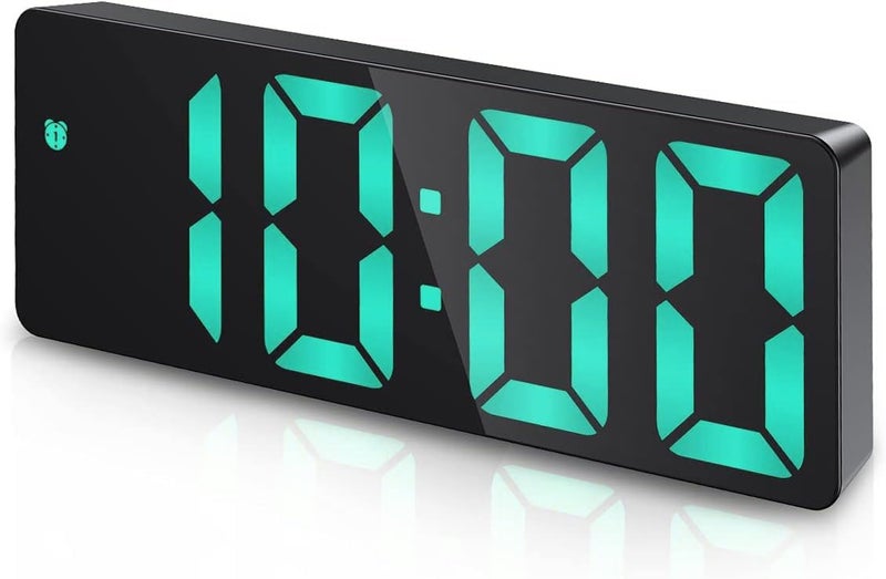 AMIR Upgraded Digital Alarm Clock, LED Clock for Bedroom, Electronic Desktop Clock with Temperature Display, Adjustable Brightness, Voice Control, 12/24H Display for Home, Office, Kids, Elder(Green) - Image 1