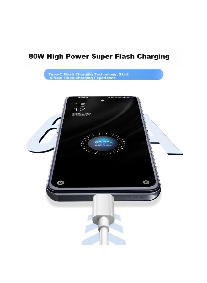 Ten Flashes Tenflash 80W Super Fast Charging Cable For Oppo Find X8/X5/X6/K12 X/Reno 8/9 Pro/7/Ace 2/K9/K10 Realme Data Cable - Image 2