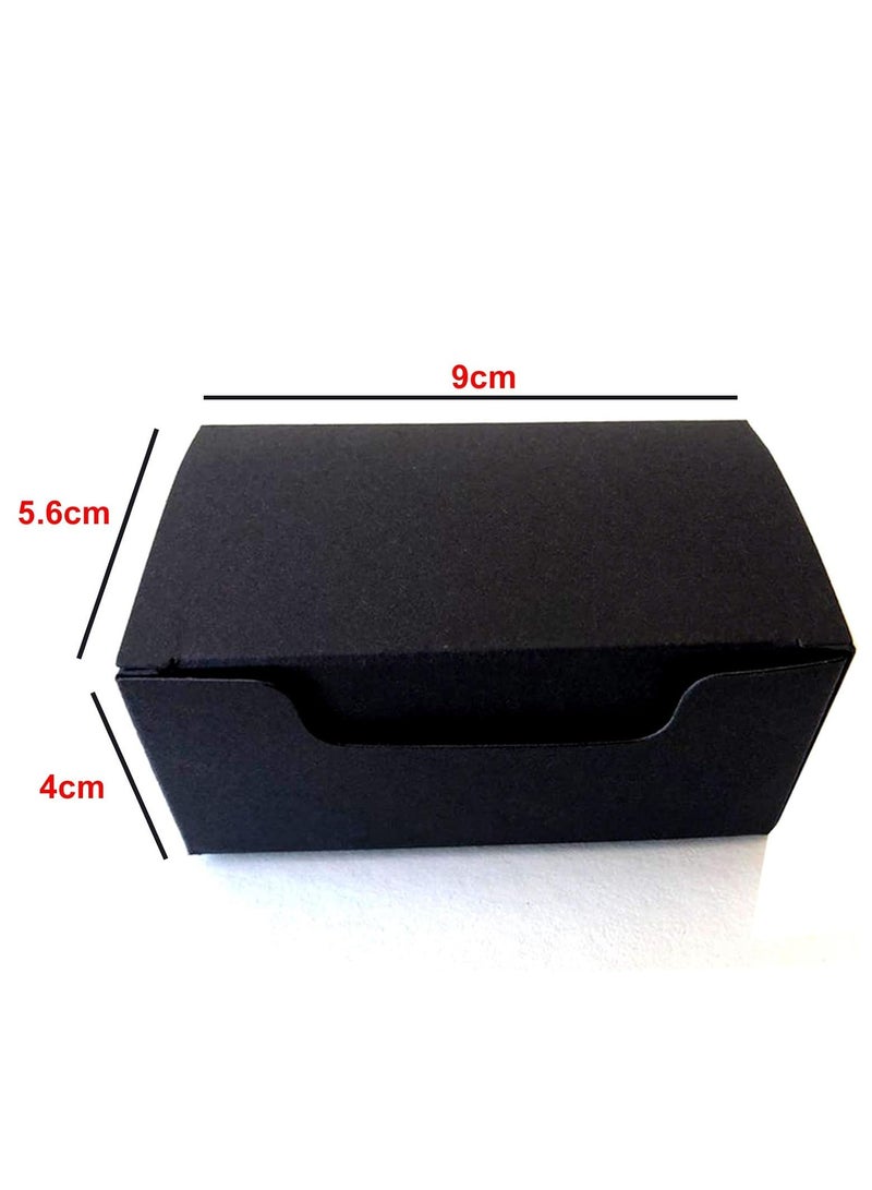 Premify 60Pcs Black Empty Gift Boxes (9.2 X 4 X 5.6cm), Rectangle Shape Small Kraft Paper Gifts/Storage/Jewelry/Soap Box, Disposable Material, Organizing/Packing/Wrapping Your Presents, GIFT BOX  - Image 5