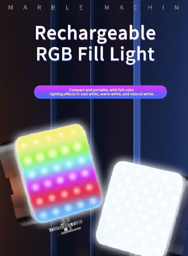 Portable RGB Video Light Fill Light 0-360 Full Color Video Light Dimmable 180 Degree Front and Rear Adjustment Angle for Photography,Video Conference,TikTok - Image 3