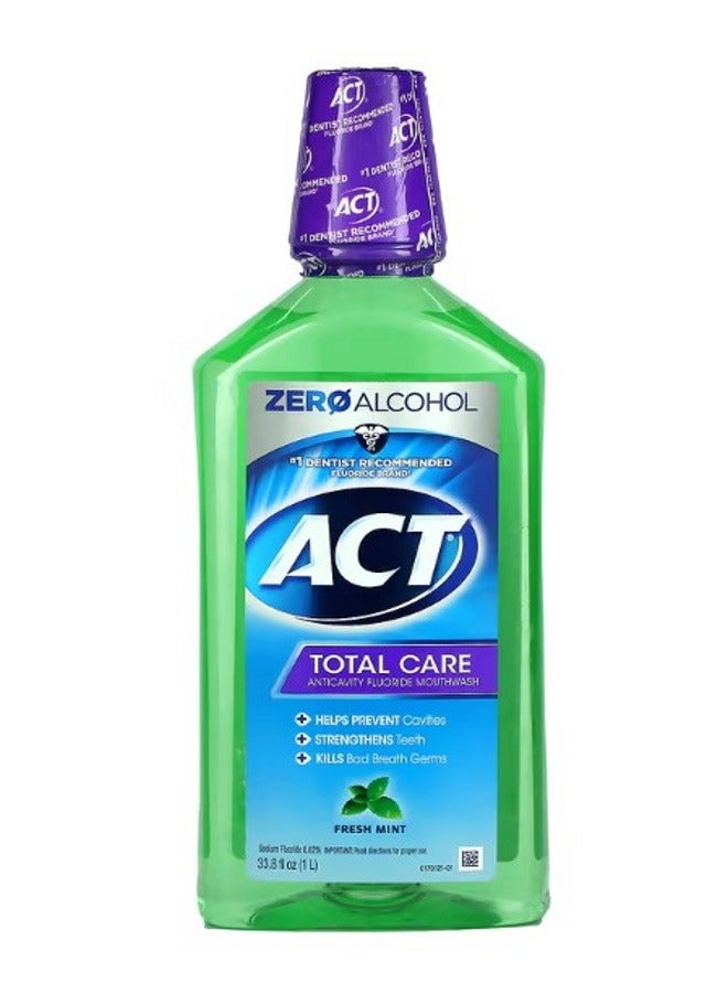 ACT Total Care Anticavity Fluoride Mouthwash Alcohol Free Fresh Mint 33.8 fl oz 1 L - Image 1