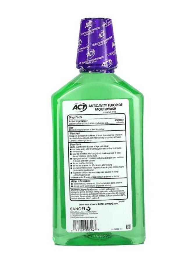 ACT Total Care Anticavity Fluoride Mouthwash Alcohol Free Fresh Mint 33.8 fl oz 1 L - Image 2