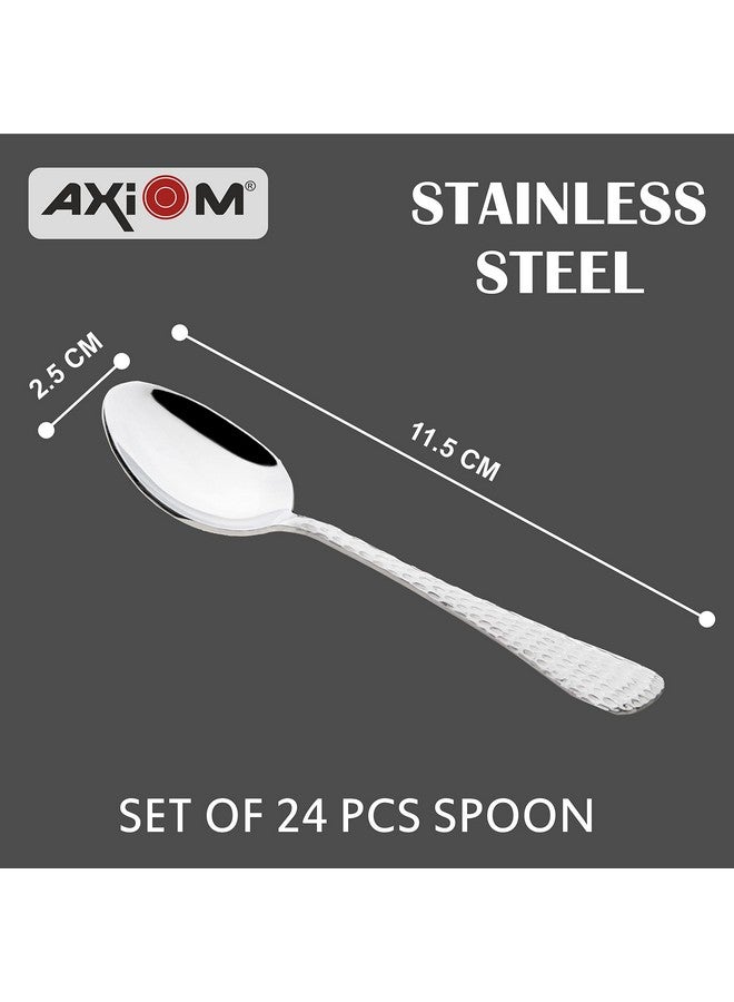 AXIOM Stainless Steel Spoons Set of 24 Small Spoons. Tiny Spoons for Coffee, Tea, Sugar, & Spices. Mini Spoons for Kids - Image 3
