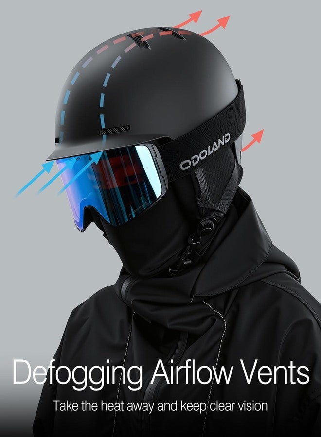 Odoland Adult Ski Helmet for Men & Women - Snowboard Helmet with Adjustable Dial Fit System, ASTM Safety Certified, Goggles Compatible for Skiing, Snowboarding, Aurora Black,S - Image 4