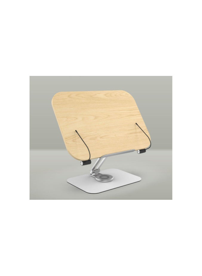 Homex - "Ergonomic Bamboo Book Stand with Heavy-Duty Metal Base – Hands-Free Reading Holder with Adjustable Angles & Page Clips" - Image 1