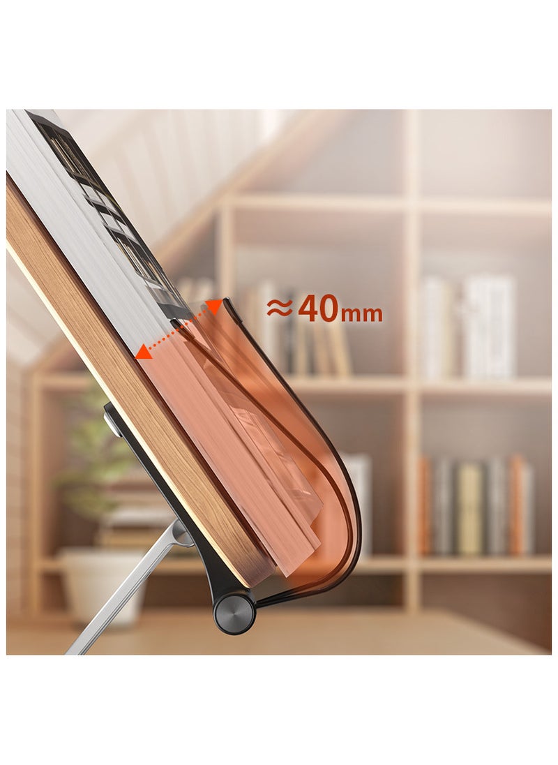 Homex - "Ergonomic Bamboo Book Stand with Heavy-Duty Metal Base – Hands-Free Reading Holder with Adjustable Angles & Page Clips" - Image 1