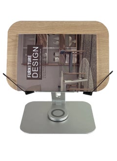 Homex "Ergonomic Bamboo Book Stand with Heavy-Duty Metal Base – Hands-Free Reading Holder with Adjustable Angles & Page Clips"  - Image 4