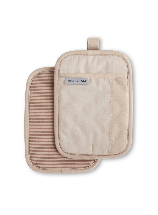 KitchenAid KitchenAid Beacon Two-Tone Non-Slip Pot Holder Set, Milkshake/Beige, 7"x10", 2 Piece  - Image 1