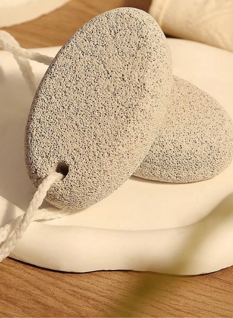 شي إن حجر قدم طبيعي – 2 قطعة أداة للعناية بالقدم لإزالة الجلد الميت والتشققات وتقشير الكعبين والمرفقين واليدين - Image 1