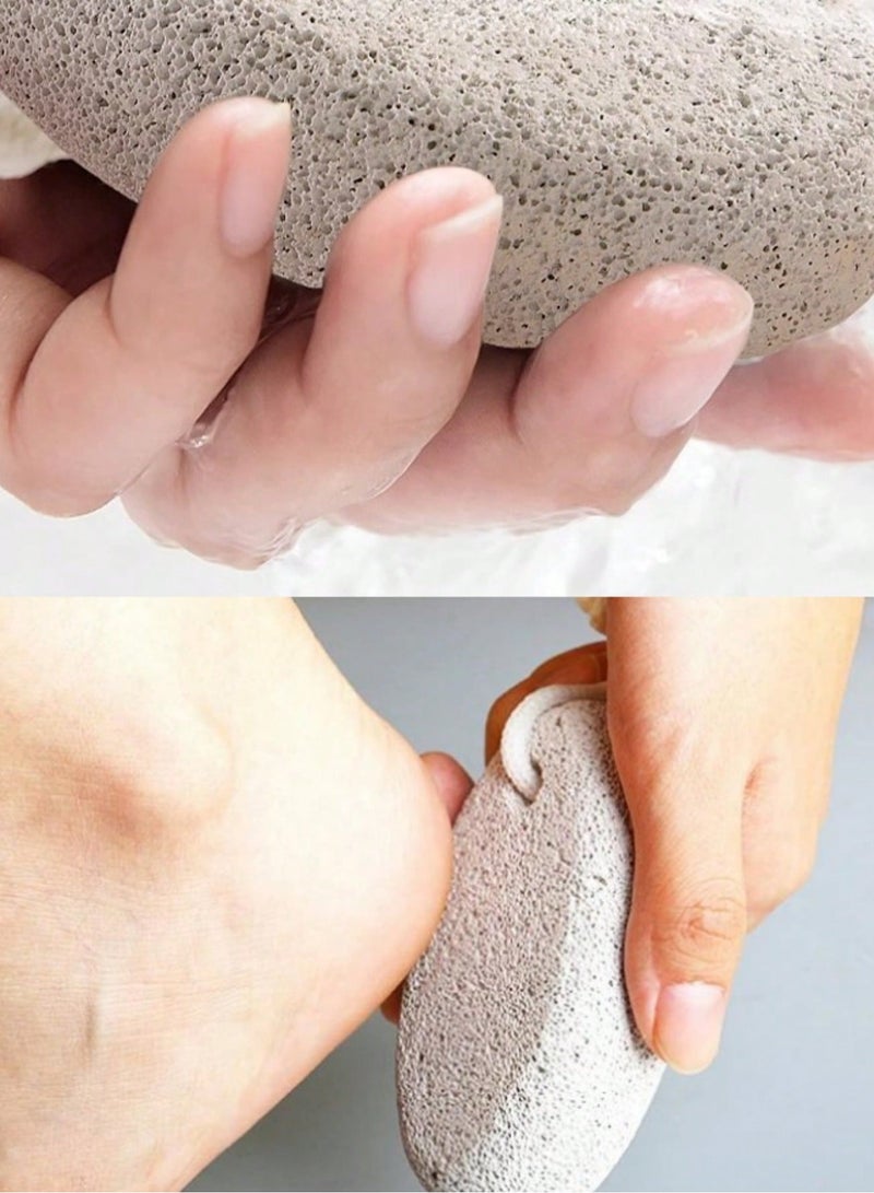 شي إن حجر قدم طبيعي – 2 قطعة أداة للعناية بالقدم لإزالة الجلد الميت والتشققات وتقشير الكعبين والمرفقين واليدين - Image 3