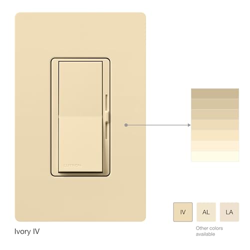 Lutron Diva LED+ Dimmer Light Switch for Dimmable LED, Halogen, and Incandescent Bulbs, 150 Watt, Single-Pole or 3-Way, DVCL-153P-IV, Ivory - Image 3