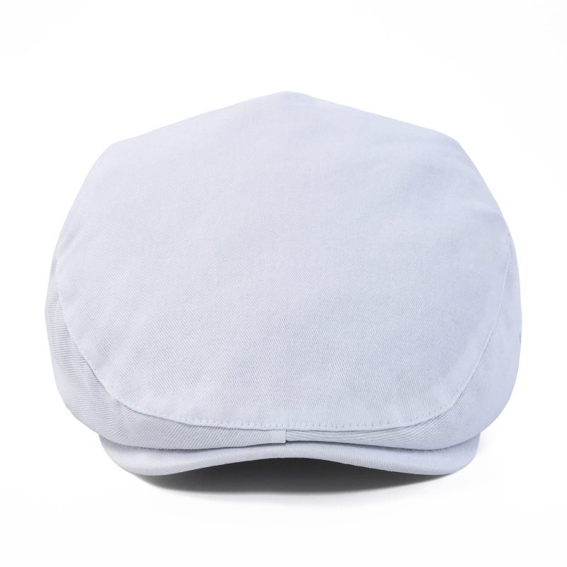 STARANCE Men's Cotton Ivy Gatsby Newsboy Hat Summer Driving Scally Cap Thin (White, 7 3/4) - Image 3