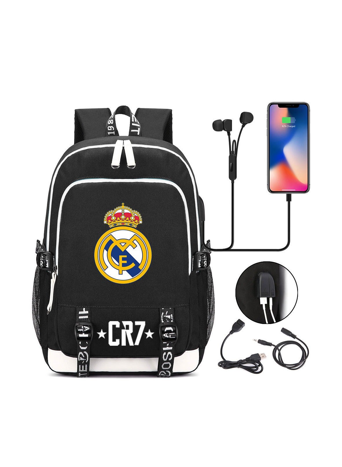 general Football star Cristiano Ronaldo casual backpack for kids