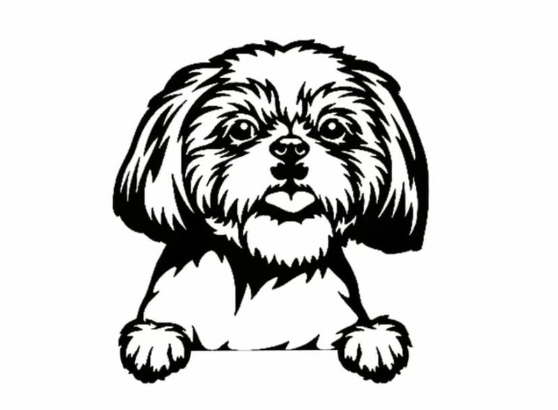 MAKTEM Cute Shih Tzu Car Decal Peekaboo Graphic Decal Window Cling Pup on Board Car Sticker Peeking Dog Car Sticker Window Decals Anime Cute Vinyl Decor Shih Tzu - Image 1