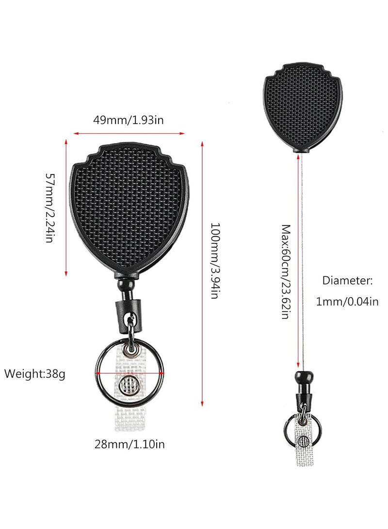 GGOOT Retractable Keychain Heavy Duty ID-Card Badge Holder Extendable Students Nurse Badge Clip with Carabiner Clip Keyring Retractable Keychain Heavy Duty Metal String for Women with Clip Hook telescoping - Image 3
