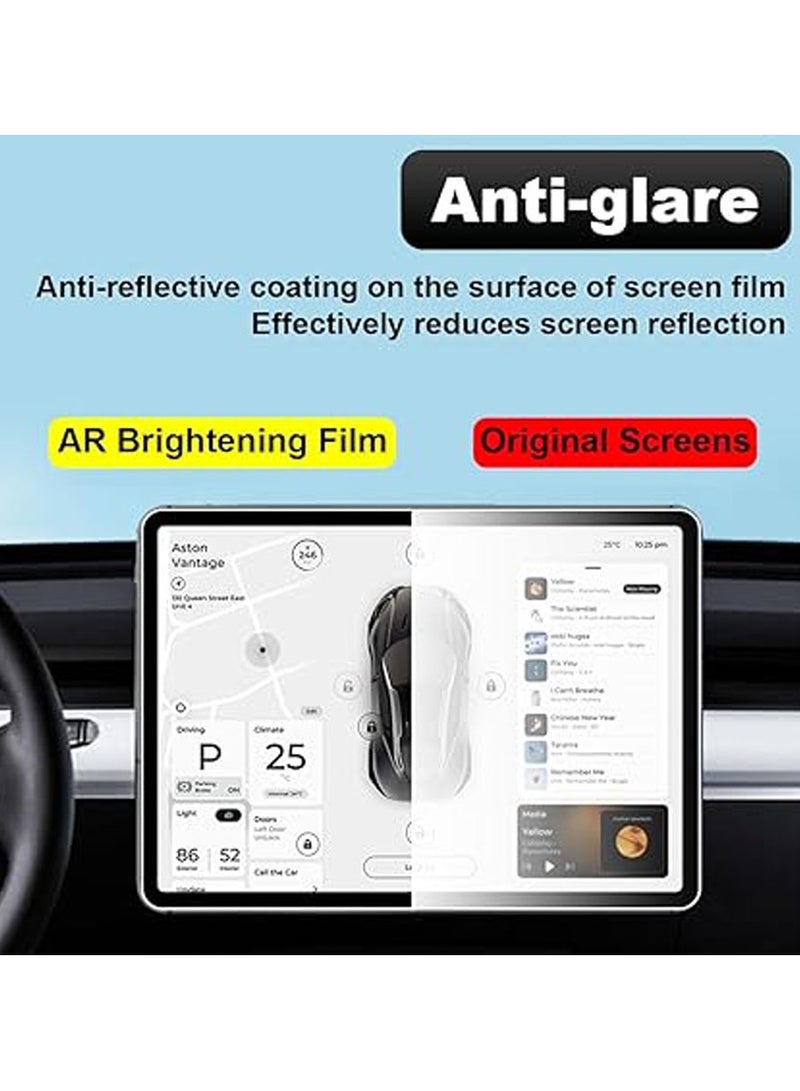 Screen Protector Compatible with Tesla Model 3 2024 2025 Film Tempered Glass 15.4 Touch Screen + 8 Rear Touch Screen, Installation Kit Included, 9H Hardness HD Anti-Scratch - Image 2