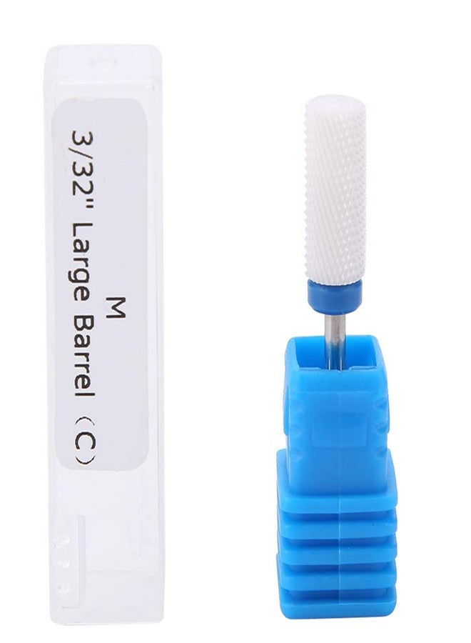 Filfeel Nail Drill Bit, Ceramic Manicure Drill Bits for Manicure Pedicure Cuticle Gel Nail Polishing Cylinder Shape Grinding Head, with Display Base(White 05#) - Image 1