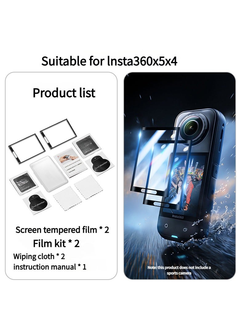 2 Pack Tempered Glass Screen Cover for Insta 360 X5/X4 Action Camera Accessories,Ultra HD,9H Hardness,Scratch Resistant  - Image 1