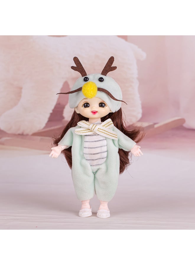 هدية عيد الأطفال Bjd6 نقاط ملابس الدمى هز الصوت انفجارات فتاة DIY مكياج لعبة الأطفال دمية مصنوعة يدويًا الدب السائل اللون: G6-186-2-الارتفاع: دمية كاملة】 - Image 1