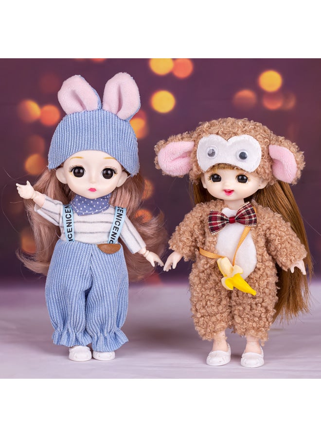 هدية عيد الأطفال Bjd6 نقاط ملابس الدمى هز الصوت انفجارات فتاة DIY مكياج لعبة الأطفال دمية مصنوعة يدويًا الدب السائل اللون: G6-186-2-الارتفاع: دمية كاملة】 - Image 5