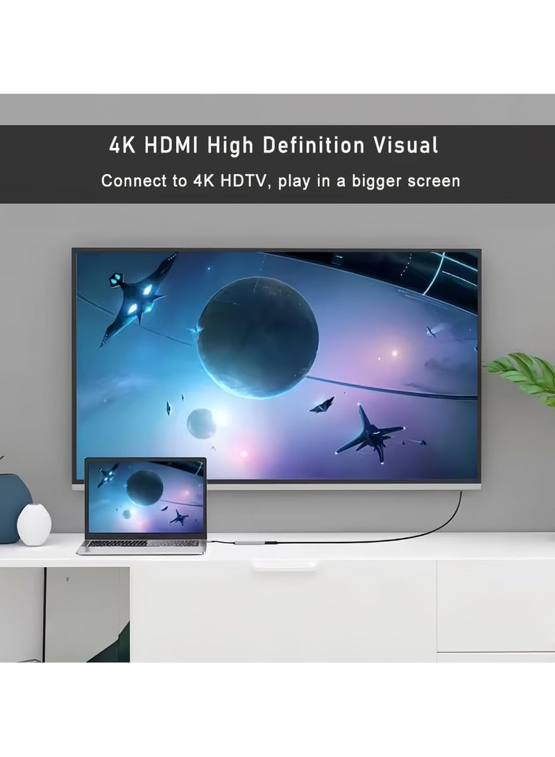 FLOWING USB C Hub 6 in 1 with 100W PD Charging Type C to HDMI 4K 30Hz Adapter USB 3.0 5Gbps Data Transfer Compatible with MacBook Pro Air 2023 M2 M1 iPad Pro Air HP Dell ASUS Lenovo for Everyday Use Office and Home - Image 3