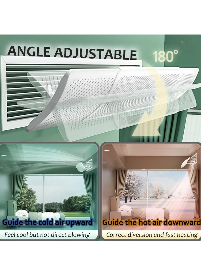 SänHahn Adjustable AC Air Deflector Suitable for Central Air Conditioner, AC Vent Deflector, Universal Deflector for Top Vents, for AC Vents Ceiling, Enhance Cooling and Heating Circulation - (83-120cm) - Image 2