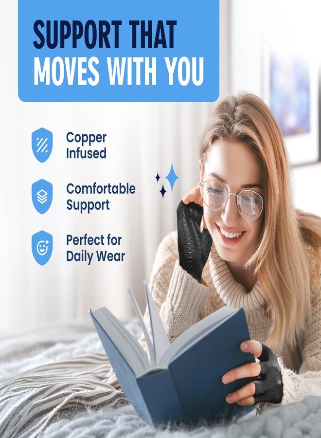 Dr. Frederick's Original Copper Compression Arthritis Gloves - Doctor-Developed Hand Pain Relief for Arthritis, Carpal Tunnel & Tendonitis - All-Day Comfort, Typing & Daily Use - Fingerless, Large - Image 5