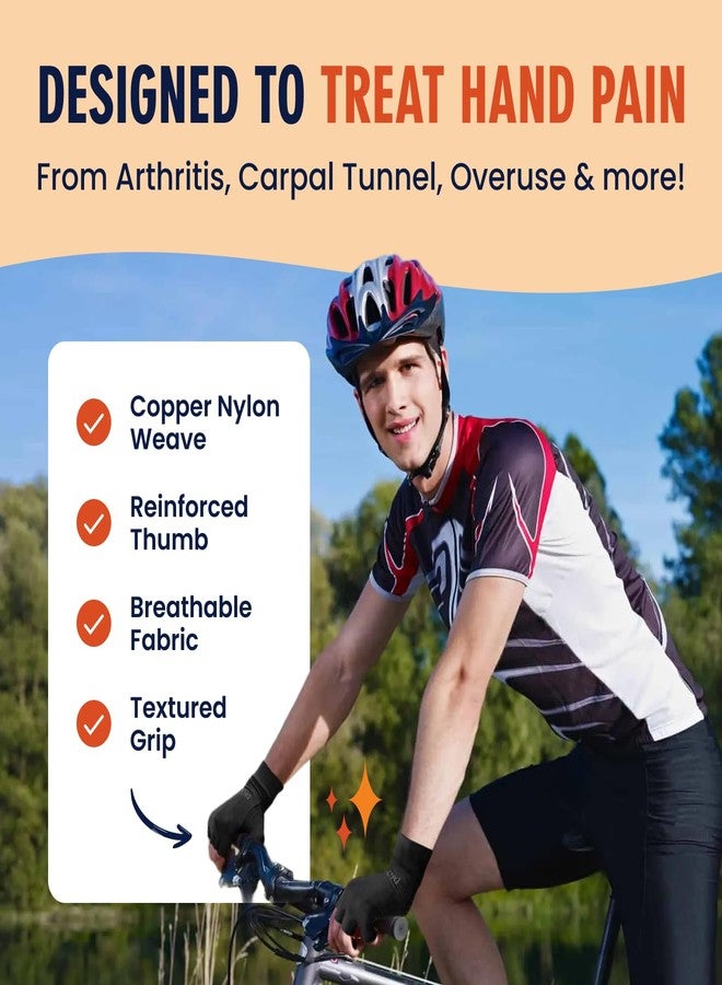 Dr. Frederick's Original Copper Compression Arthritis Gloves - Doctor-Developed Hand Pain Relief for Arthritis, Carpal Tunnel & Tendonitis - All-Day Comfort, Typing & Daily Use - Fingerless, Large - Image 3