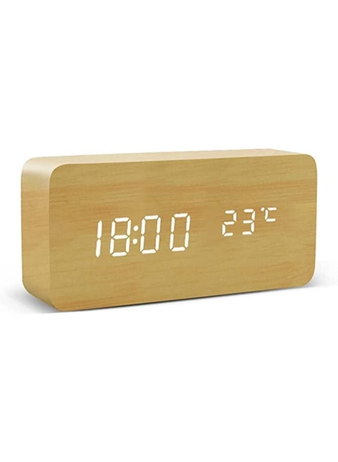 Multifunction Wooden LED Alarm Clock  with Date Time Display  - Image 1