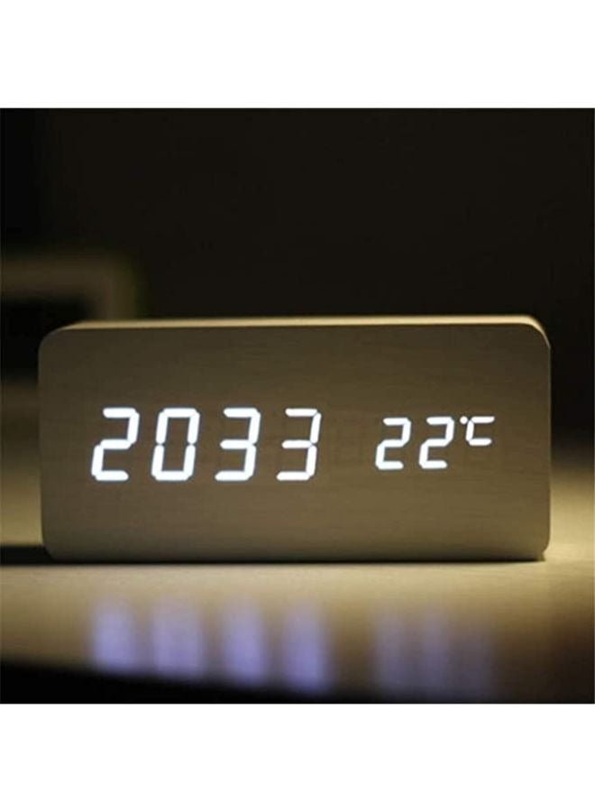 Multifunction Wooden LED Alarm Clock  with Date Time Display  - Image 4