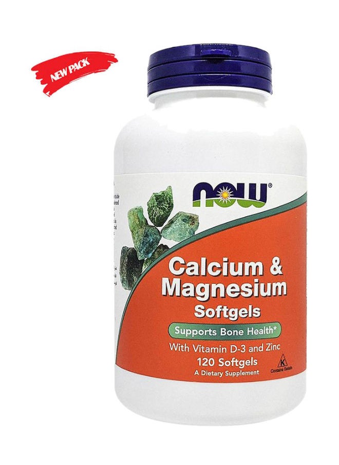 now Calcium & Magnesium Softgels 120's  - Image 1