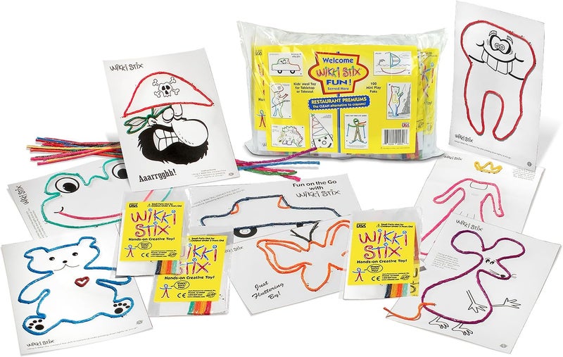 WikkiStix Wikki Stix Mini Play Paks contains 100 individual paks Great for parties travel classrooms awardincentives restaurants and Christmas gift giving Made in the USA - Image 1
