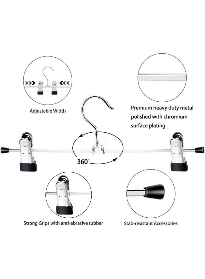 Red Dot Gift 100Pack Pants Hangers, High Grade 30cm Metal Trouser and Skirt Hangers with Adjustable Non-Slip Clips,Space Saving Metal Hangers for Garment, Jeans Skirts and Shorts ,for Adult and Kids. - Image 4