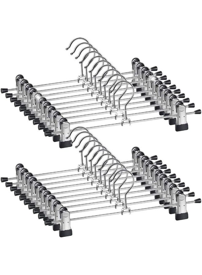 Red Dot Gift Red Dot Gift® 100-Pack Pants Hangers, 12 Inch (30cm) Trouser Hangers, Adjustable Metal Pants Hanger, Skirt Hangers with Clips Space Saving Hangers for Jeans (100)  - Image 1