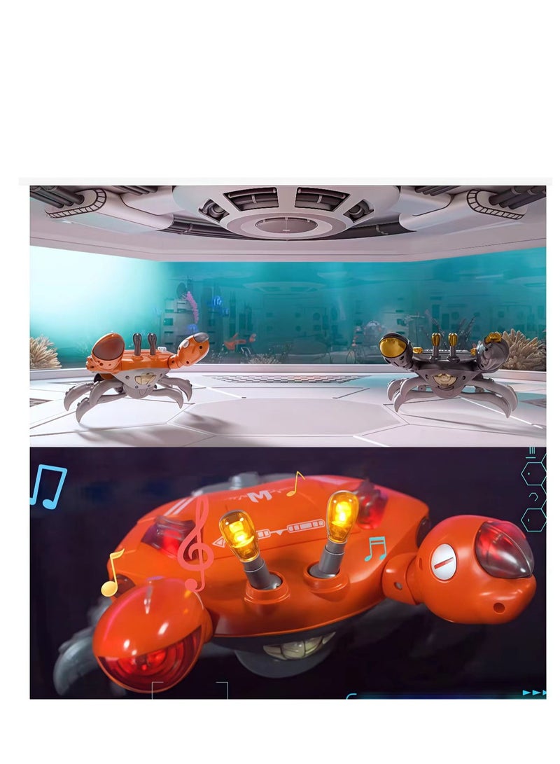 FLYHSO Orange crawling crab baby toy, equipped with music and LED lights, can automatically avoid obstacles. When the baby feels tired, the toy is a gift for learning crawling and walking - Image 5