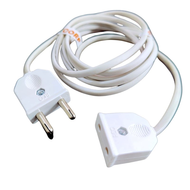 BITCORP BITCORP 2Pin Flexible MaleFemale Socket with Wire Round Wire Extension Cord for Multipurpose UseFestive DecorationsDiwaliChristmasetc White 3 Meter  - Image 5