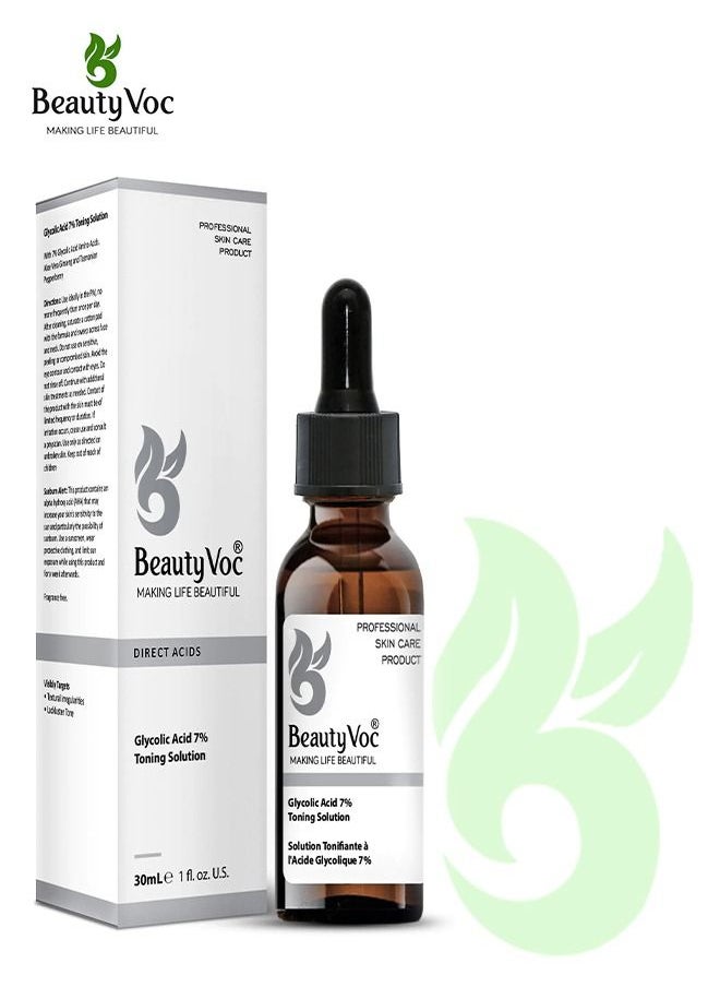 BEAUTY VOC Glycolic Acid 7% Solution Unveil Smoother, Radiant Skin with Potent Exfoliation for Youthful Glow and Texture Refinement, reduce the fine lines and wrinkles, 30ml  - Image 1