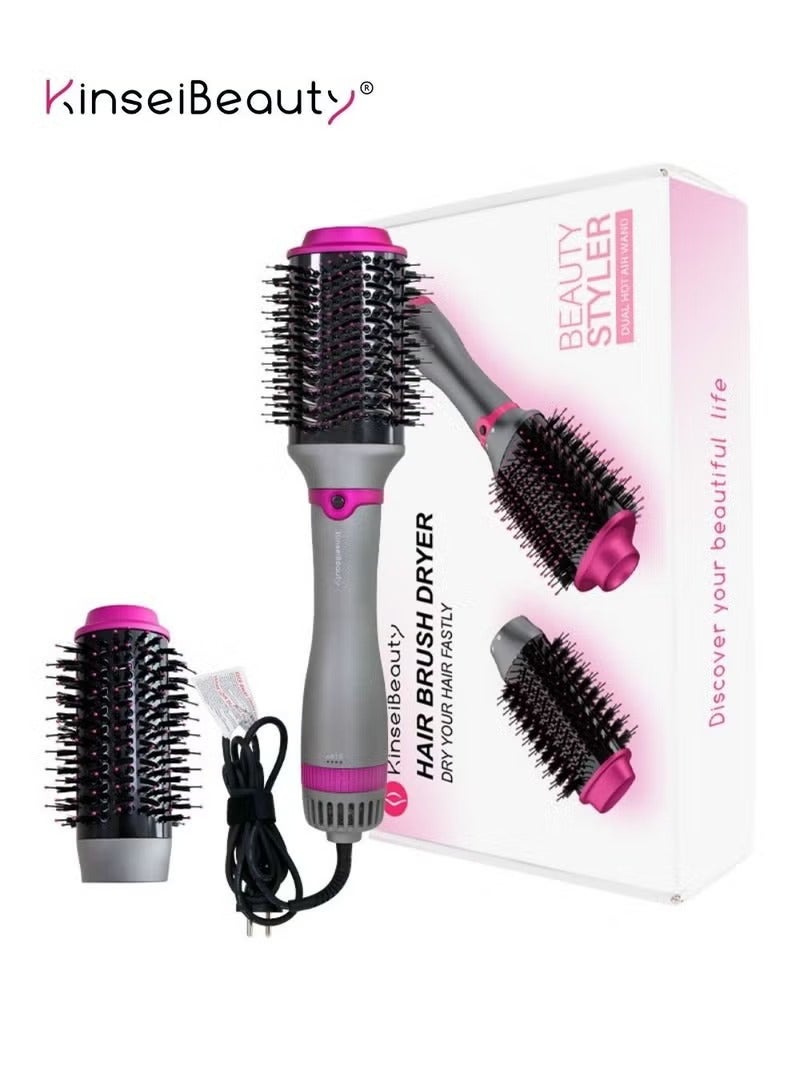 KinseiBeauty 4 in 1 Multifunction Hot Air Hair Brush with 2 Rechangeable Brushhead  - Image 1