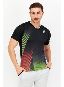 Men Sportswear Fit Brand Logo Training Jersey T-Shirt, Black